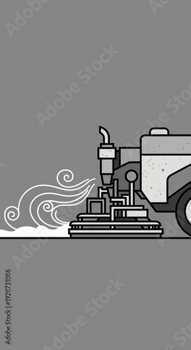 Industrial Floor Polisher Machine Creating Swirls Abstract Design Cleanliness