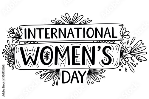 Feminine lettering set for empowerment and celebration. Text designs with floral and heart elements on transparent backgrounds.