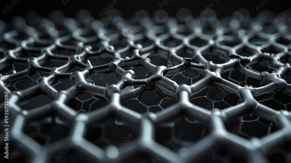 Obraz premium Nanotechnology Graphene Surface With Precision Carbon Bond Network