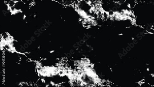 Abstract dark grunge texture with speckled light gray dots, distressed surface, rough background, chaotic organic pattern, vintage distressed overlay