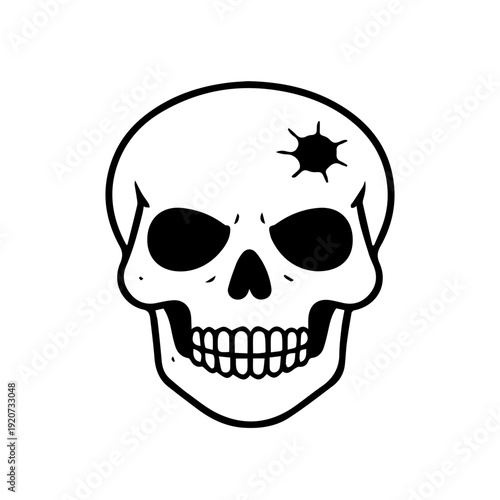 skull with a hole illustration vector icon
Vector illustration on a white background