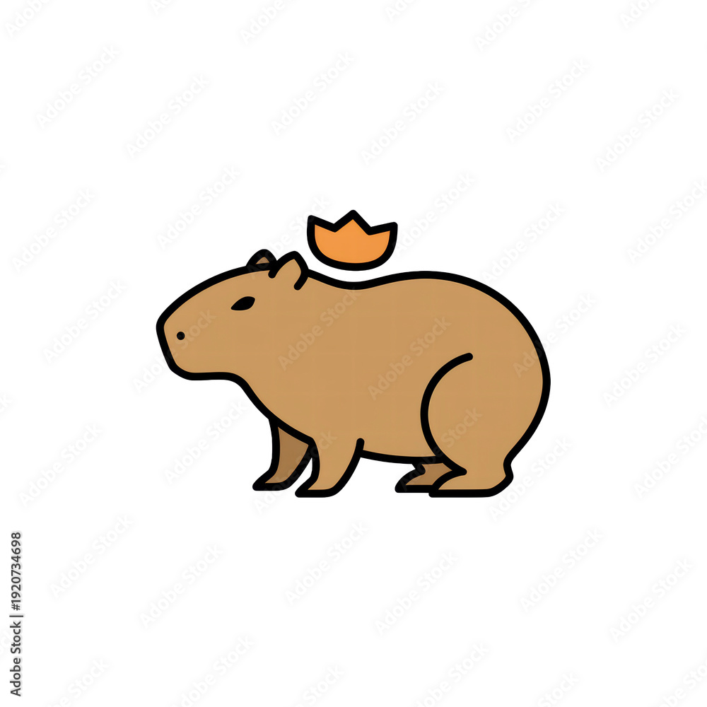 Obraz premium Cute capybara with a crown