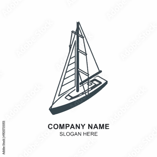 Sailboat Logo Design Template for Company Branding.
