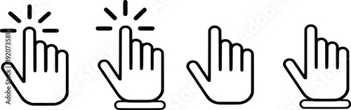 Hand Click Gesture Icon Set vector illustration 
