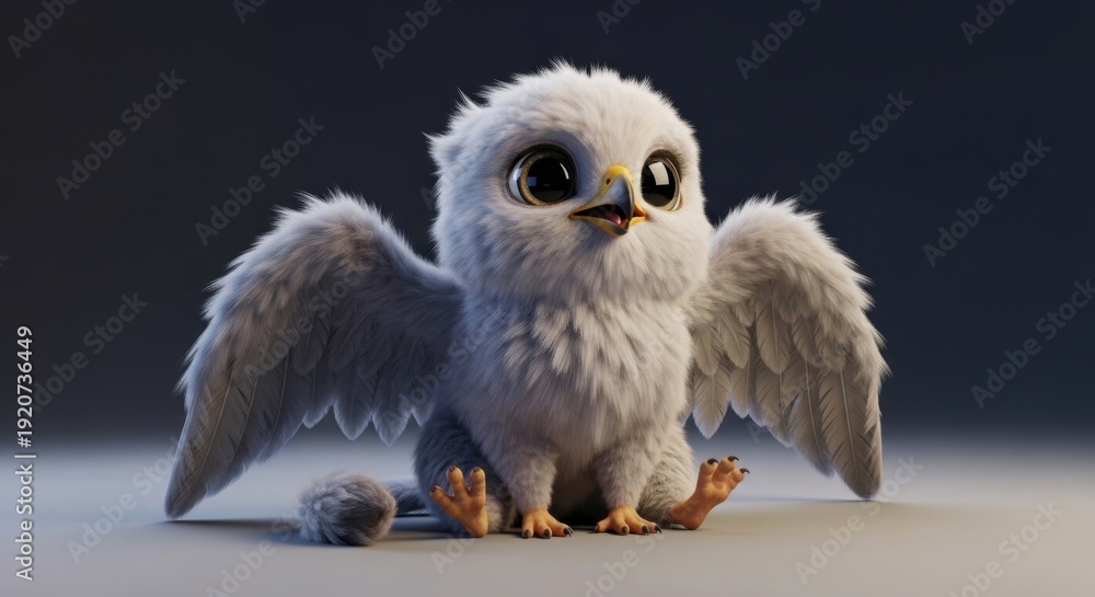 Obraz premium Adorable Baby Griffin Cub Sitting