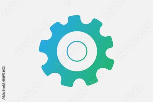 This icon features a gear or cogwheel with rounded teeth and a hollow center. In a digital context, it is the universal symbol for settings, configuration, or technical processes.