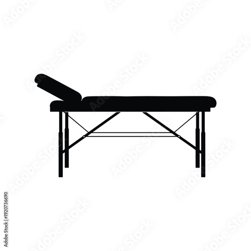 Glyph examining table vector icon