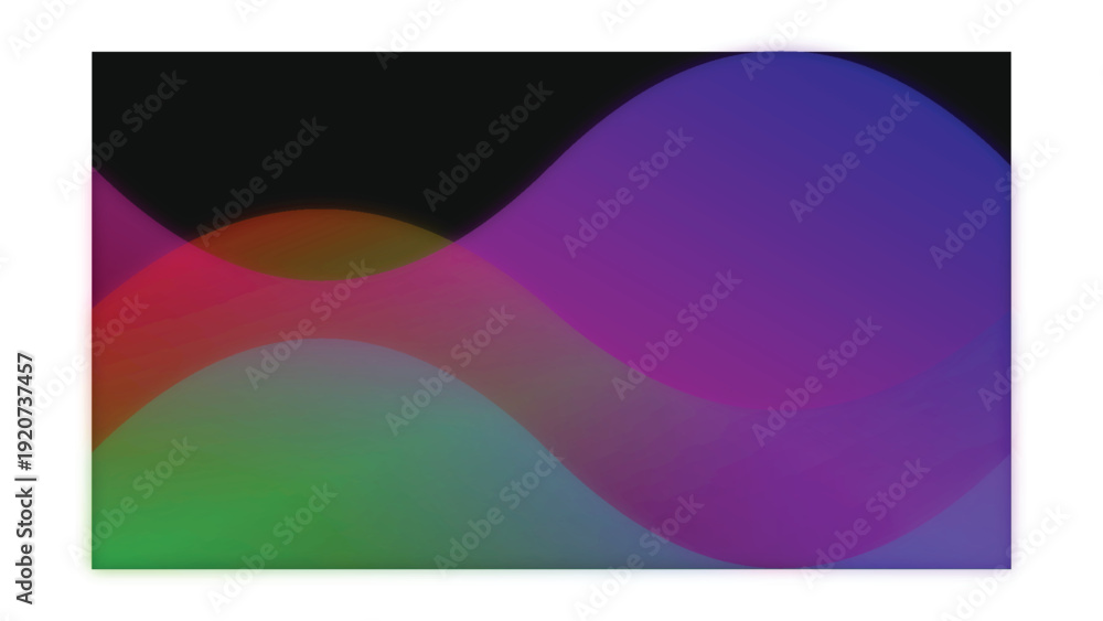 Obraz premium Abstract scalable vector background with flowing wave curves and vibrant wave shapes in rainbow colors suitable for web banner wallpaper and business design template