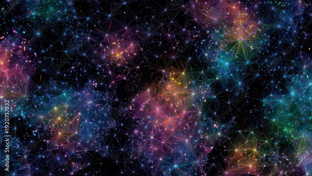 Obraz premium Colorful Abstract Galaxy Network Background