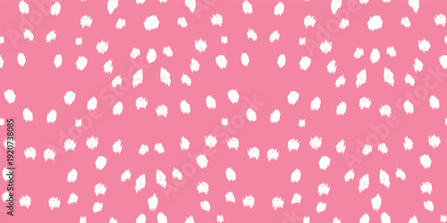 Modern Pink Bambi Print Seamless Vector Pattern with Delicate Fawn Spots, Trendy Deer Animal Texture Background for Fashion Textile and Nursery Design