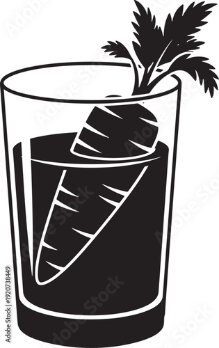 Carrot juice in glass illustration