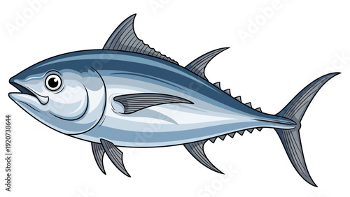 Bluefin tuna fish illustration