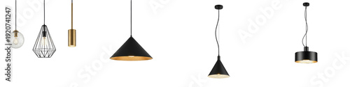 Canvastavla Modern Pendant Light Fixtures, Industrial Black and Gold Hanging Lamps, Decorati