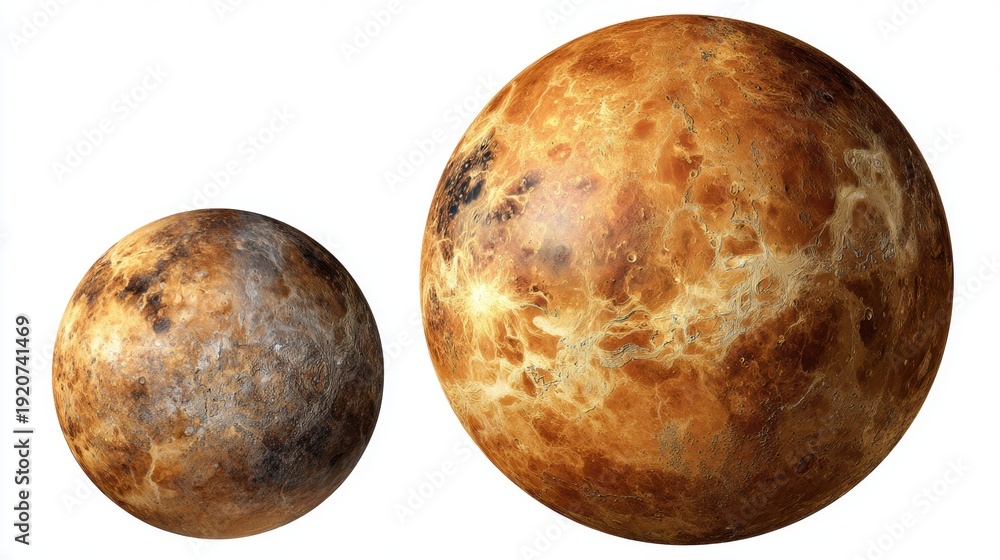 Fototapeta premium Two rocky planets in outer space