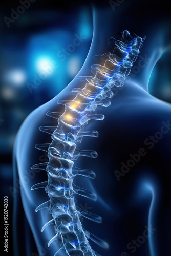 Human spine anatomy with focus on spine structure and function