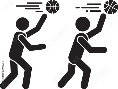 Basketball player icon silhouette