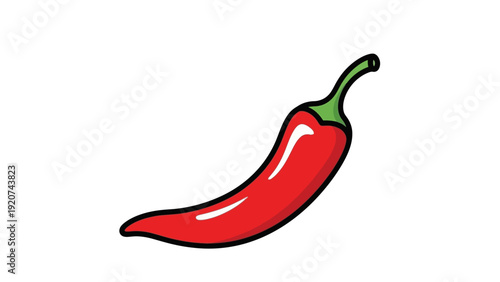 Red chili pepper cartoon illustration on a white background.