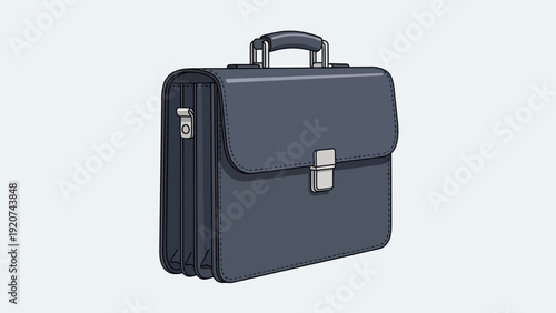A dark grey professional briefcase with a silver clasp on a plain white background.