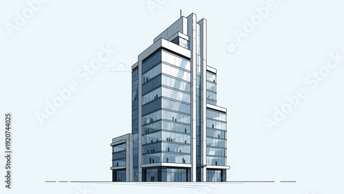Modern Office Building in Minimalist Architectural Style