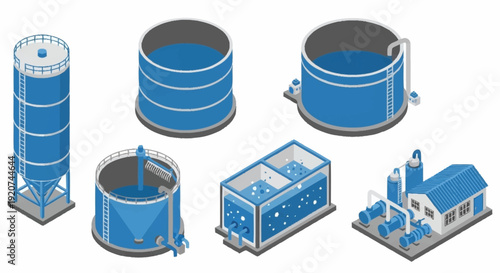 Water Treatment Plant Equipment and Tanks.