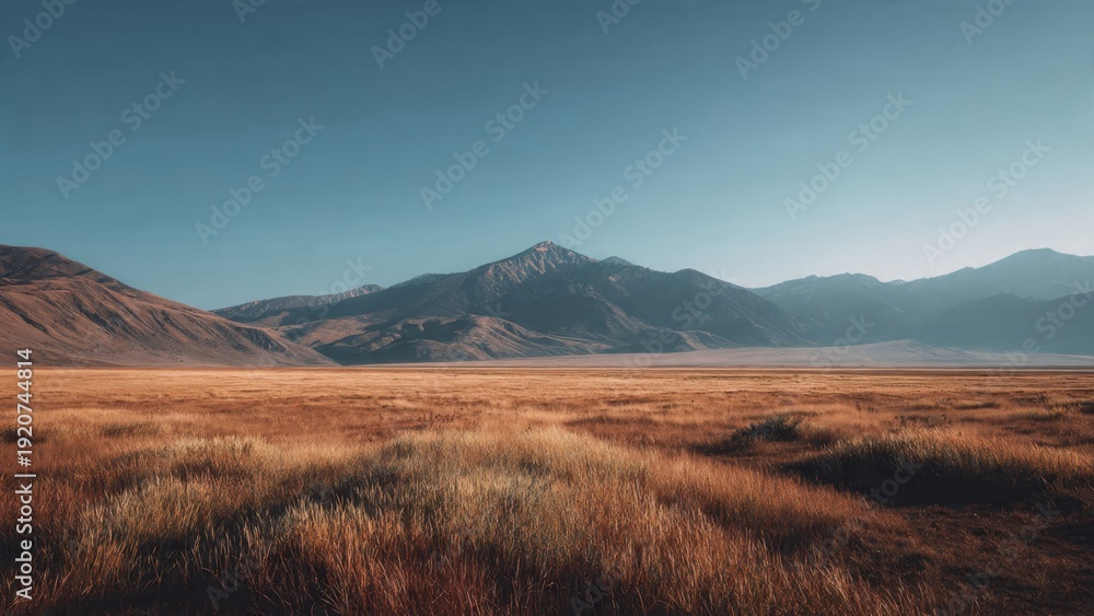 Obraz premium Scenic Mountain Landscape with Field
