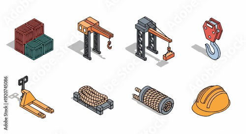 Collection of Industrial Equipment and Safety Gear.