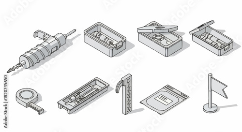 Collection of Various Mechanical Parts Illustrated.
