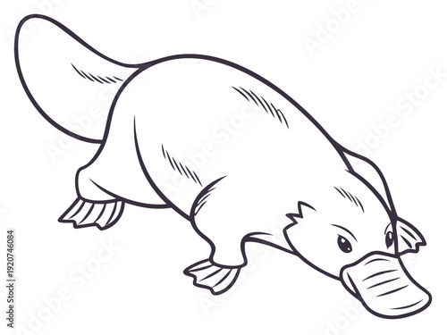 Cute platypus wearing face mask in modern illustration