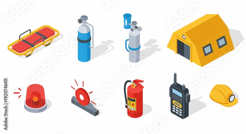 Emergency Supplies and Equipment Set.