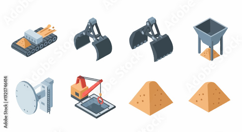 Excavator Machinery Heavy Equipment Construction Site.