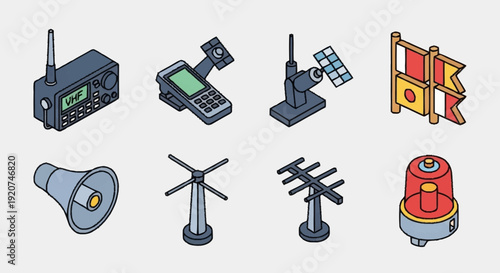 Emergency Warning Devices and Alarms Illustration.