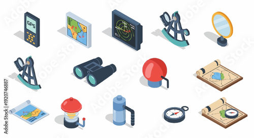 Collection of Travel Accessories and Navigation Tools.
