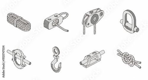 Various Mechanical Parts and Components Illustrated.