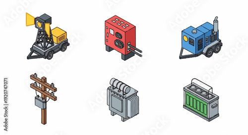 Collection of Various Industrial Machines and Equipment.