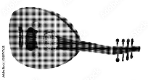 The Oud: A captivating close-up of a traditional oud, its pear-shaped body and intricate fretwork hinting at the rich heritage of music.