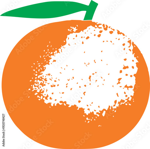 Orange Fruit with White Splash Texture, Citrus Vitamin C Health, Bright Graphic Design Element