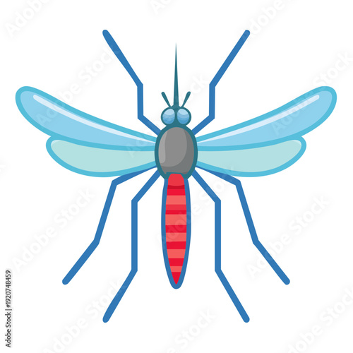 A detailed illustration of a mosquito, showcasing its intricate features and anatomy.