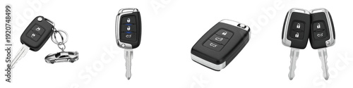 Tableau sur toile Modern Remote Car Keys and Key Fob Set, Keyless Entry System Transponders, Autom