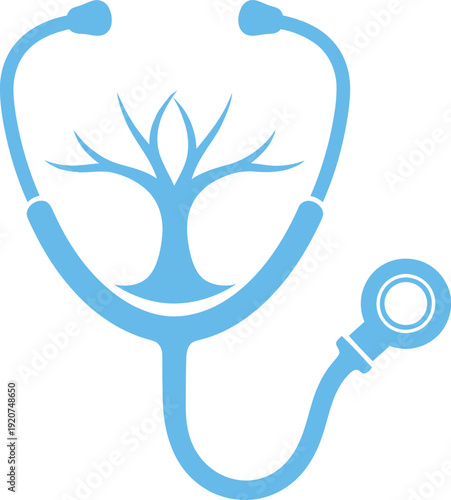 World health medical symbol stethoscope tree for healthy living