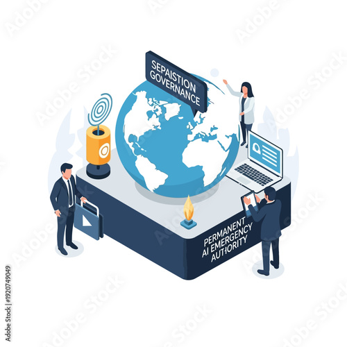 Global digital governance and data separation concept illustration.