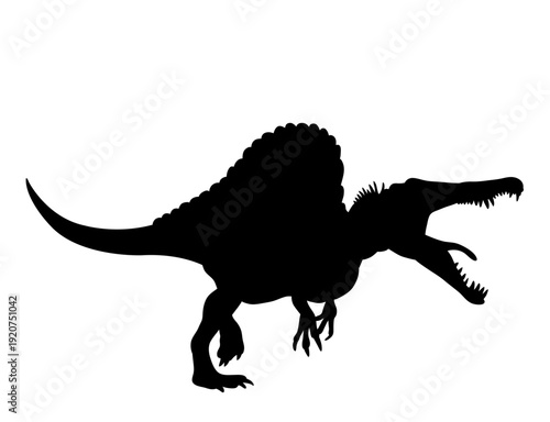 Spinosaurus Silhouette Vector Illustration Prehistoric Animal Shape
