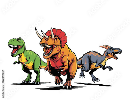 Collection of Various Dinosaurs Characters Illustration