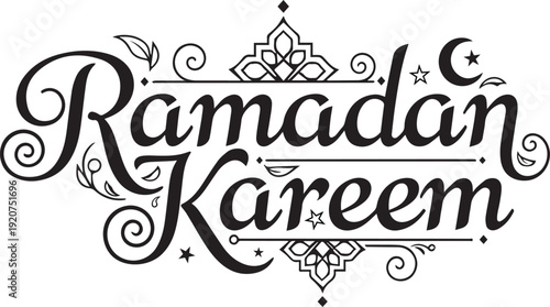 Ramadan Kareem greeting with elegant Arabic calligraphy and crescent moon