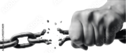 Breaking Free: A powerful image of a hand shattering a chain, symbolizing liberation and breaking free from constraints.