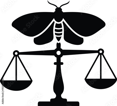 Butterfly and Balance Scale Justice Symbol Vector