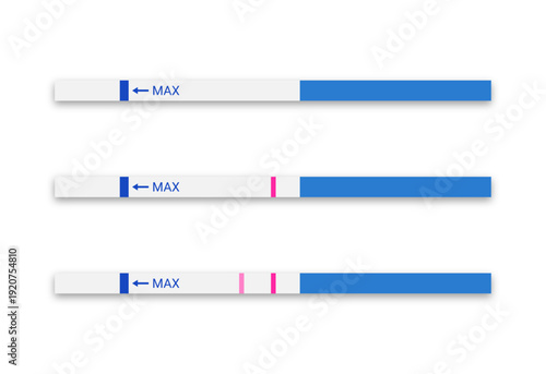 Pregnancy Tests Set. Positive and Negative Result. Examination test pregnant woman.