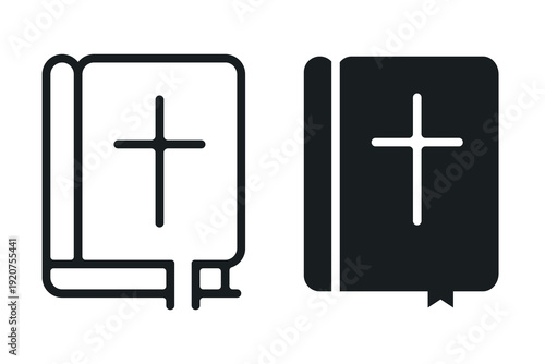 Bible icons. Biblical icons in the style of fill, outline, line.