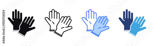 Medical Glove icon sheet multiple style collection