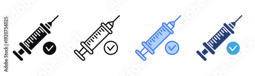 Syringe icon sheet multiple style collection