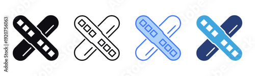 Tongue Depressor icon sheet multiple style collection